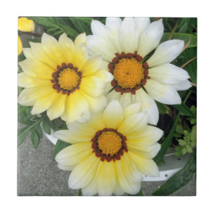 Yellow Floral Photography Ceramic Tile