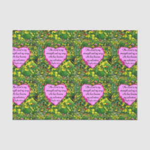 YELLOW FLORAL PSALM 118:14 PHOTO TISSUE PAPER