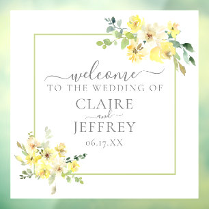 Yellow Floral Sage Green Summer Wedding Welcome