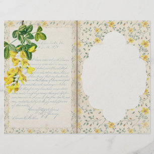 Yellow Floral Scrapbook Paper