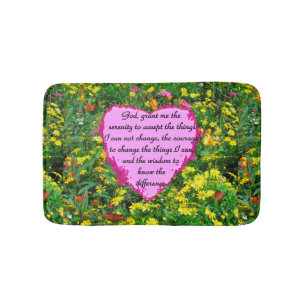YELLOW FLORAL SERENITY PRAYER PHOTO BATH MAT