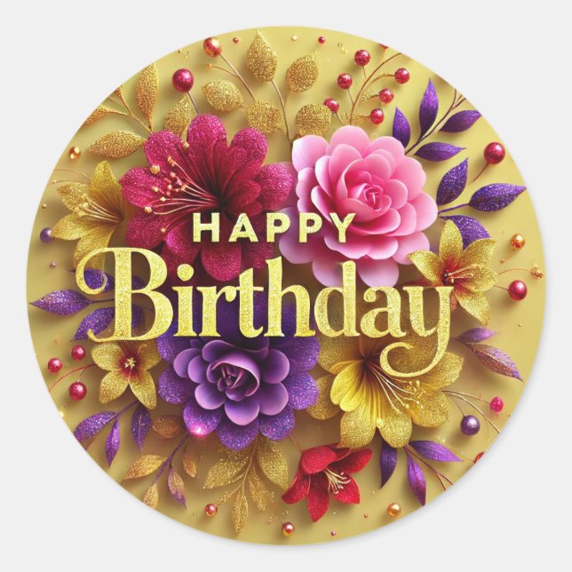 Yellow Floral Sticker (Front)