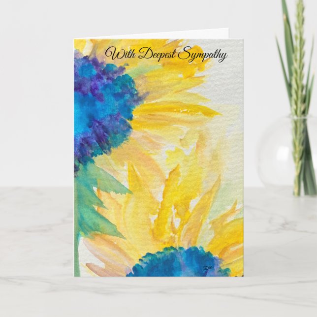 Yellow Floral Sympathy Card (Front)