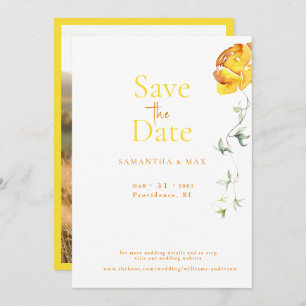 Yellow Floral The Two of Us Photo Save the Date