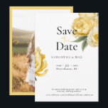 Yellow Floral The Two of Us Photo Save the Date<br><div class="desc">Photo save the date.  Yellow and white background.  Modern.  Wedding Website.  Yellow floral peonies.</div>