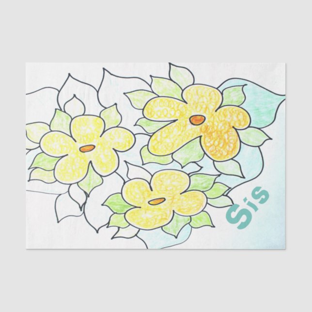 Yellow Floral Tissue Paper (Front)