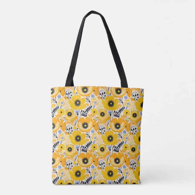 Yellow Floral Tote Bag (Back)