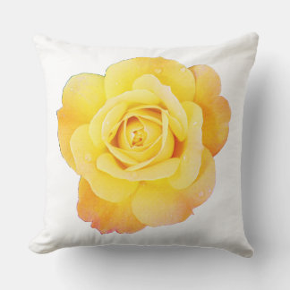 Yellow Floral Vintage Rose Flower Gift Favor Cushion