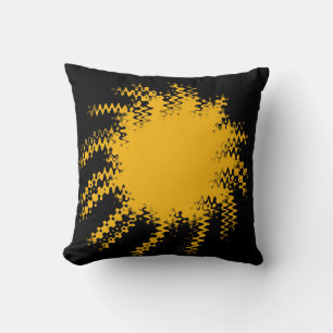 Yellow Floral Wave Fantasy Design Abstract Pillow