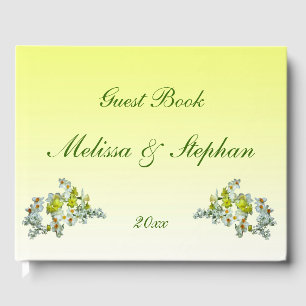 Yellow Floral Wedding Guest Book