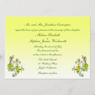 Yellow Floral Wedding Invitation