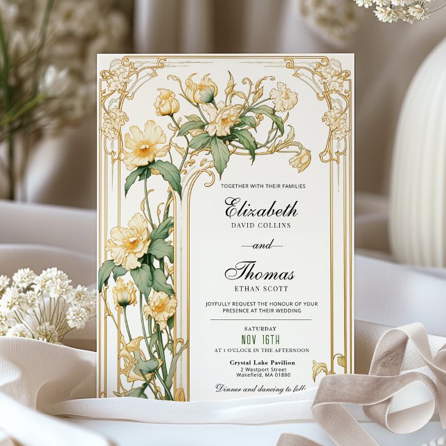 Yellow Floral Wedding Invitation  (Creator Uploaded)