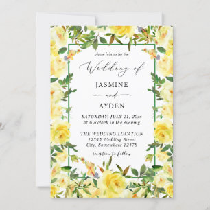 Yellow Floral Wedding V3 Invitation