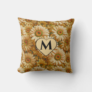 Yellow floral yellow sunflower yellow daisies cushion