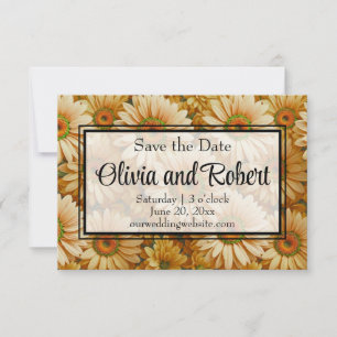 Yellow floral yellow sunflower yellow daisies save the date