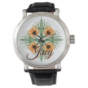 Yellow Florals Name Mothers Day Watch