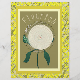 Yellow Flourish Flower Bulk Scrapbook Paper Pages