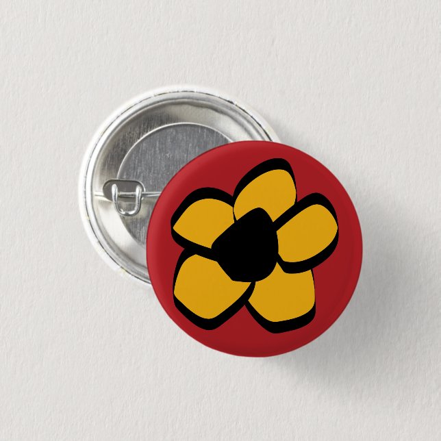 Yellow Flower 3 Cm Round Badge (Front & Back)
