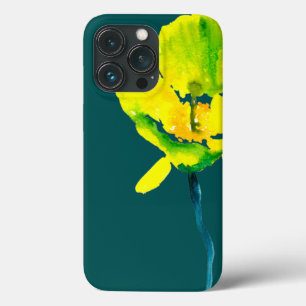 Yellow flower abstract watercolor  iPhone 13 pro case