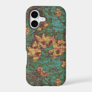 Yellow flower against leaf camouflage pattern 2