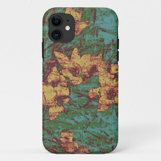 Yellow flower against leaf camouflage pattern 2 Case-Mate iPhone case (Back)