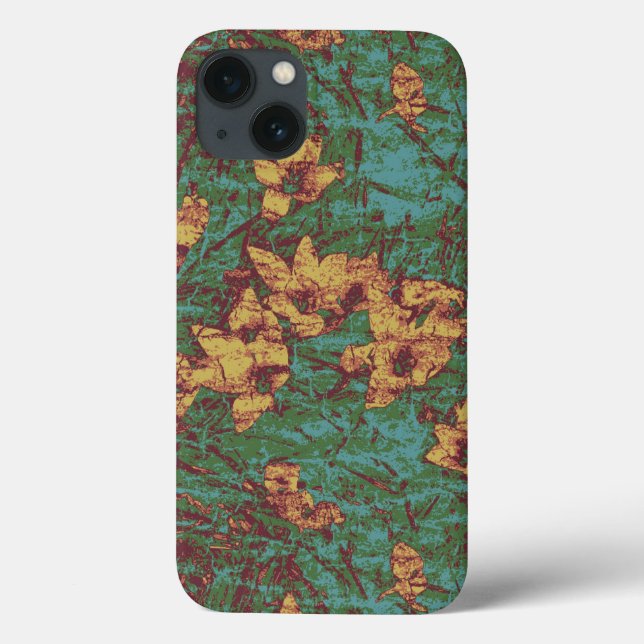 Yellow flower against leaf camouflage pattern 2 Case-Mate iPhone case (Back)