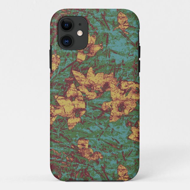 Yellow flower against leaf camouflage pattern 2 Case-Mate iPhone case (Back)