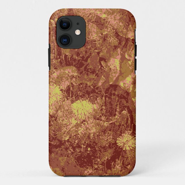 Yellow flower against leaf camouflage pattern Case-Mate iPhone case (Back)