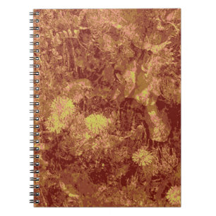 Yellow flower against leaf camouflage pattern notebook