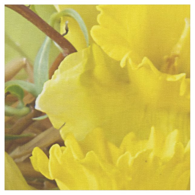 yellow flower and easter eggs fabric (Close Up)