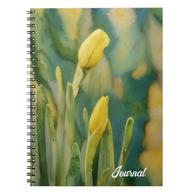 Yellow Flower Art Daffodil Buds Personal Journal (Front)