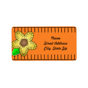 Yellow Flower Background Address Sticker