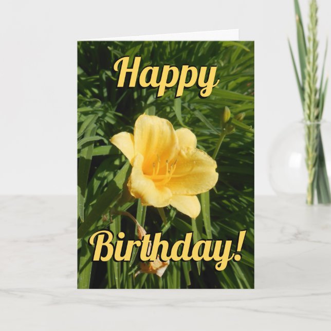 Yellow Flower Birthday Card (Front)