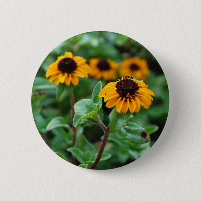 Yellow Flower Blossom Photo Round Badge (Front)