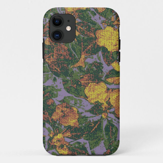 Yellow flower camouflage pattern Case-Mate iPhone case (Back)