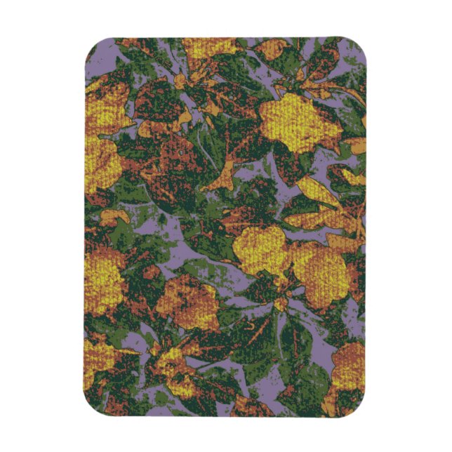 Yellow flower camouflage pattern magnet (Vertical)