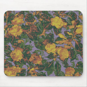 Yellow flower camouflage pattern mouse pad