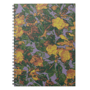 Yellow flower camouflage pattern notebook