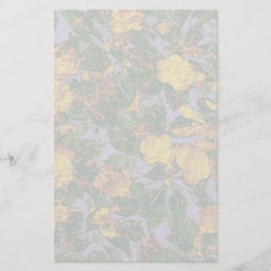 Yellow flower camouflage pattern stationery
