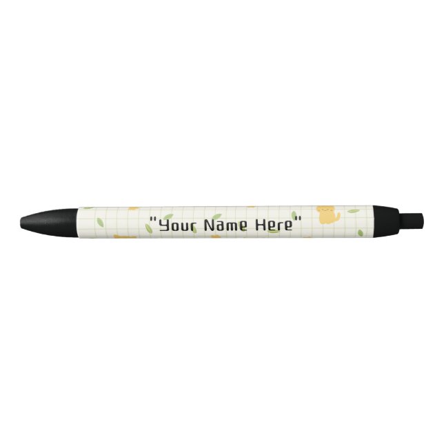 Yellow flower cat  black ink pen (Front)