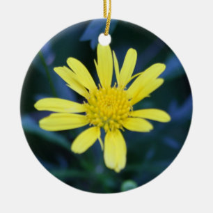 yellow flower ceramic ornament