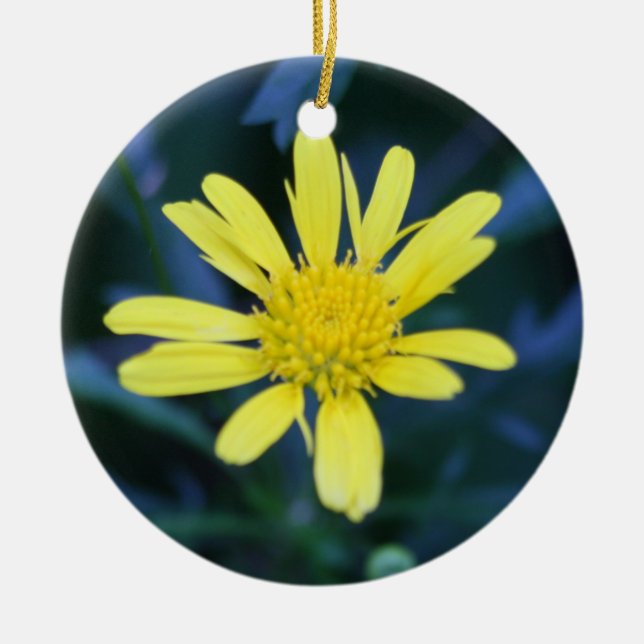 yellow flower ceramic ornament (Front)