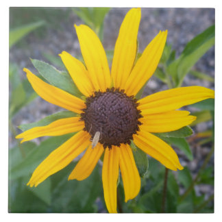 Yellow flower ceramic tile