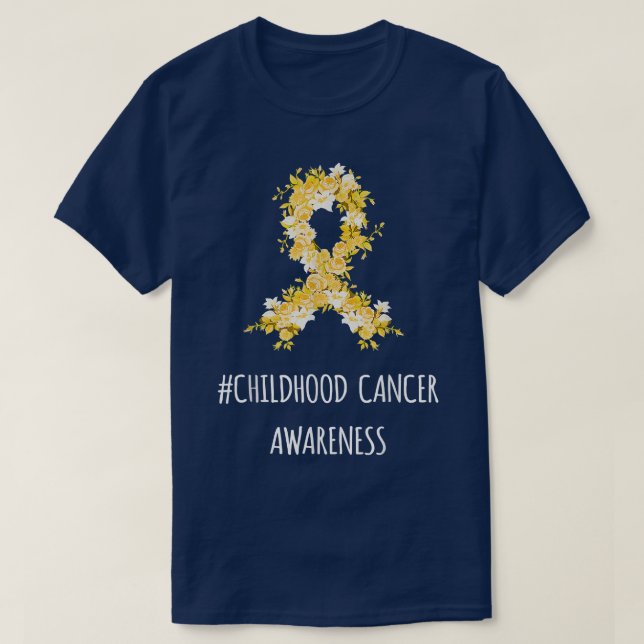Yellow Flower Childhood Cancer Awareness  T-Shirt (Design Front)