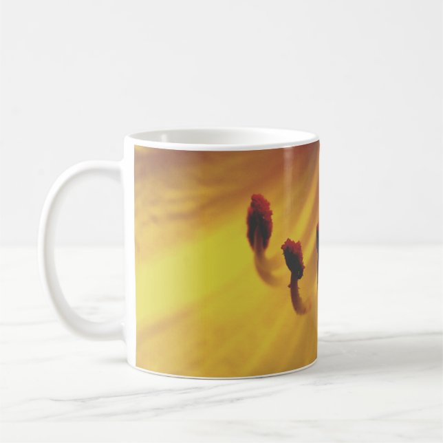 Yellow Flower Close Up Coffee Mug (Left)