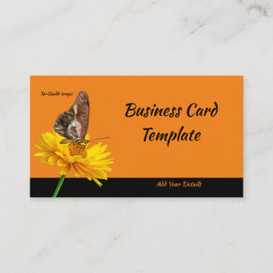 Yellow Flower Dog Wings Butterfly Business Card