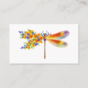 Yellow Flower Dragonfly Calling Card