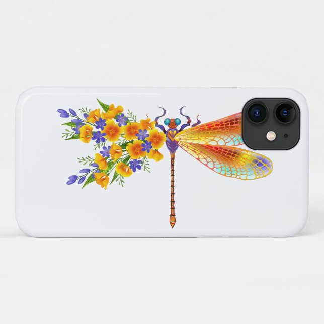 Yellow Flower Dragonfly Case-Mate iPhone Case (Back (Horizontal))
