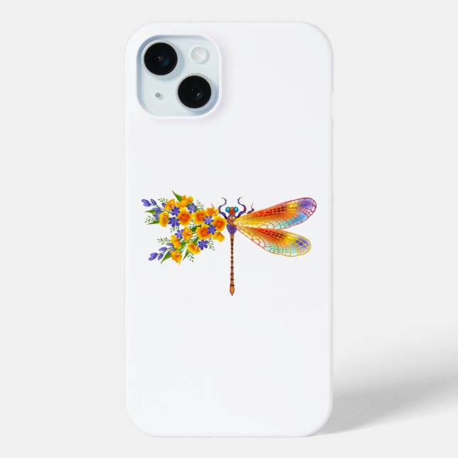 Yellow Flower Dragonfly Case-Mate iPhone Case (Back)