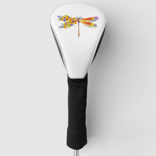 Yellow Flower Dragonfly Golf Head Cover
